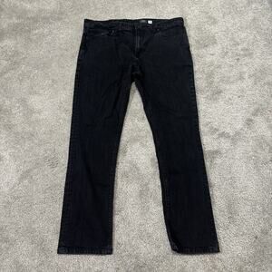 Volcom Vorta Slim Straight Stretch Denim Skate Jeans Washed Black Men's Size 38